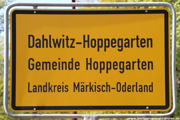 Ortstafel Gemeinde Hoppegarten (Ortsteil Dahlwitz-Hoppegarten)